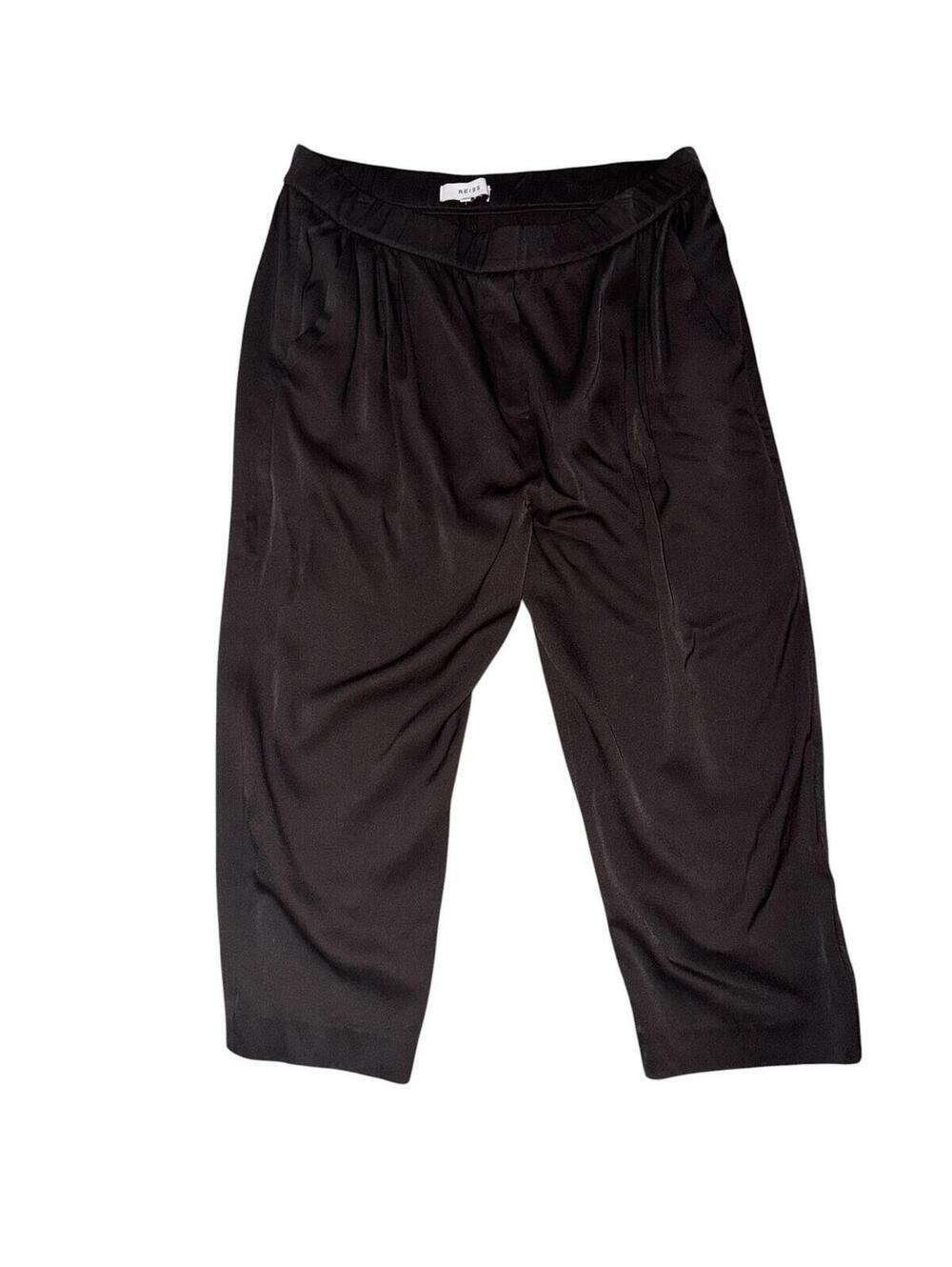 REISS Brown Capri Pants Sz 8 Luxury Designer Tailored Minimalist Chic